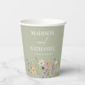 ワイルドフラワーワイルドフラワーフローラ庭園の結婚式 紙コップ (裏面)