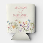 ワイルドフラワーワイルドフラワーフローラ庭園の結婚式 缶クーラー (裏面)