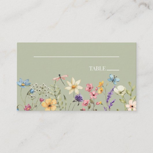 ワイルドフラワーワイルドフラワー結婚のフローラ プレイスカード (正面)