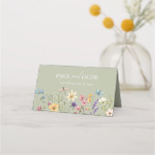 ワイルドフラワーワイルドフラワー結婚のフローラ プレイスカード (裏面)
