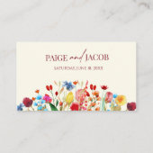 ワイルドフラワーワイルドフラワー結婚のフローラ プレイスカード (裏面)