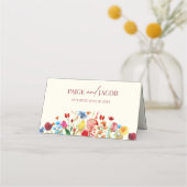ワイルドフラワーワイルドフラワー結婚のフローラ プレイスカード (裏面)