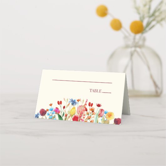 ワイルドフラワーワイルドフラワー結婚のフローラ プレイスカード (正面)