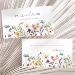 ワイルドフラワーワイルドフラワー結婚のフローラ プレイスカード