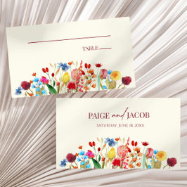 ワイルドフラワーワイルドフラワー結婚のフローラ プレイスカード