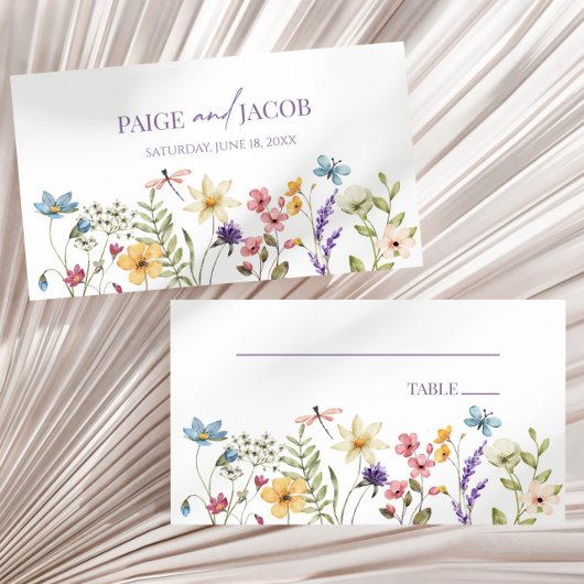 ワイルドフラワーワイルドフラワー結婚のフローラ プレイスカード