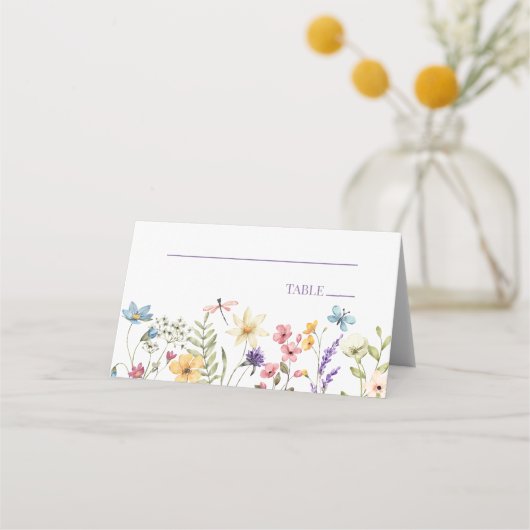 ワイルドフラワーワイルドフラワー結婚のフローラ プレイスカード (正面)
