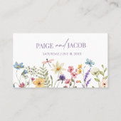 ワイルドフラワーワイルドフラワー結婚のフローラ プレイスカード (裏面)