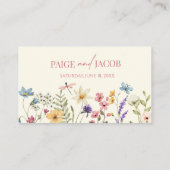 ワイルドフラワーワイルドフラワー結婚のフローラ プレイスカード (裏面)