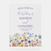 ワイルドフラワーワイルドフラワー結婚フローラの歓迎サイン アクリルサイン (正面)