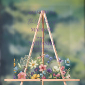 ワイルドフラワーワイルドフラワー結婚フローラの歓迎サイン アクリルサイン (ニュートラル)