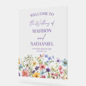 ワイルドフラワーワイルドフラワー結婚フローラの歓迎サイン アクリルサイン (傾斜)