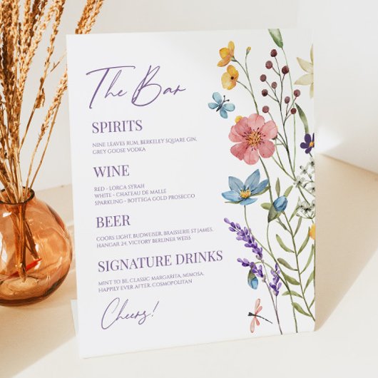 ワイルドフラワーワイルドフラワー結婚フローラバー 台座サイン