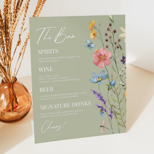 ワイルドフラワーワイルドフラワー結婚フローラバー 台座サイン