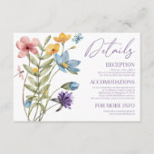 ワイルドフラワーワイルドフラワー結婚フローラ詳細 エンクロージャーカード (正面)