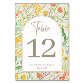 ワイルドフラワーワイルドメドウ結婚アウトドア テーブルナンバー (正面)