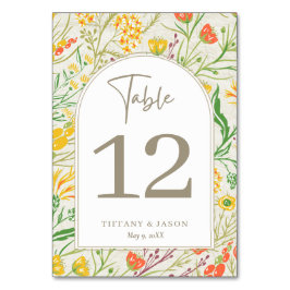 ワイルドフラワーワイルドメドウ結婚アウトドア テーブルナンバー