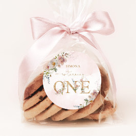 ワイルドフラワーワイルドワンガールフローラ赤面ピンク ラウンドシール