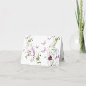 ワイルドフラワーワイルドワンバタフライお礼を折った サンキューカード (裏面)