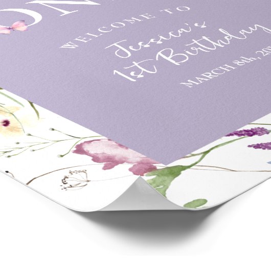 ワイルドフラワーワイルドワンバタフライガーデンパーティーへようこそ ポスター (角)