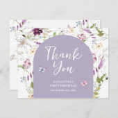 ワイルドフラワーワイルドワンバタフライガーデンパーティー サンキューカード (正面/裏面)
