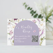 ワイルドフラワーワイルドワンバタフライガーデンQr Rsvpカード サンキューカード (スタンド正面)