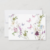 ワイルドフラワーワイルドワンバタフライガーデンQr Rsvpカード サンキューカード (裏面)