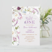ワイルドフラワーワイルドワンバタフライ誕生日招待状 招待状 (スタンド正面)