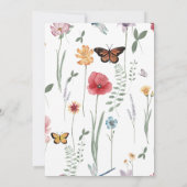 ワイルドフラワーワイルドワンファースト誕生日招待状 招待状 (裏面)