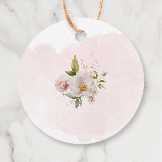 ワイルドフラワーワイルドワン赤面ピンクガール誕生日 フェイバータグ (裏面)