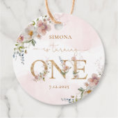 ワイルドフラワーワイルドワン赤面ピンクガール誕生日 フェイバータグ (正面)