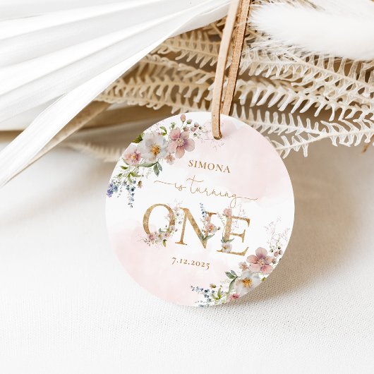 ワイルドフラワーワイルドワン赤面ピンクガール誕生日 フェイバータグ