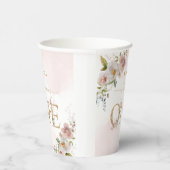 ワイルドフラワーワイルドワン赤面ピンクガール誕生日 紙コップ (右)