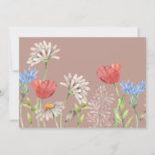 ワイルドフラワーワイルド&オネダーフル1歳の誕生日の写真 招待状 (裏面)