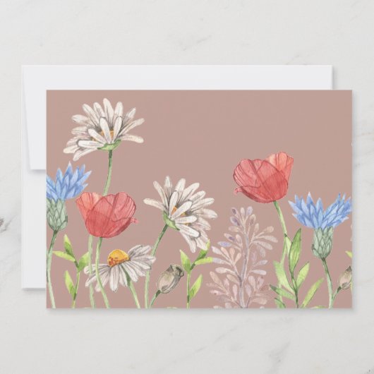 ワイルドフラワーワイルド&オネダーフル1歳の誕生日の写真 招待状 (裏面)