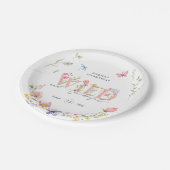 ワイルドフラワーワイルド&オネダーフル1歳の誕生日 ペーパープレート (アングル)