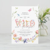 ワイルドフラワーワイルド&オネダーフル1歳の誕生日 招待状 (スタンド正面)