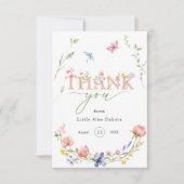 ワイルドフラワーワイルド&オンダーフル1歳の誕生日ありがとう サンキューカード (正面)