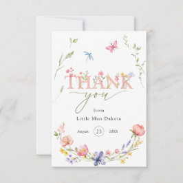 ワイルドフラワーワイルド&オンダーフル1歳の誕生日ありがとう サンキューカード