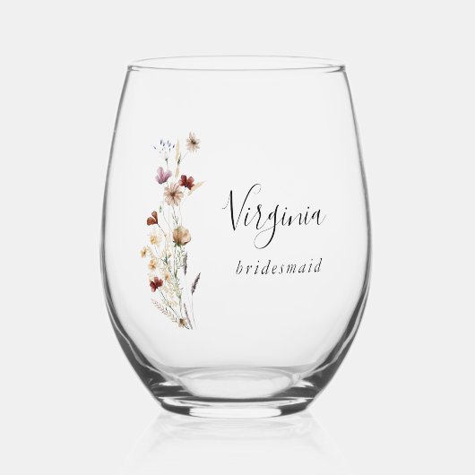 ワイルドフラワーワイングラス ステムなしワイングラス (正面)