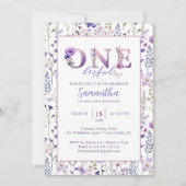 ワイルドフラワーワンダーフルガールの誕生日招待状 招待状 (正面)