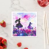 ワイルドフラワーワンダーランドウォーター色 スタンダードカクテルナプキン (インサイチュ)