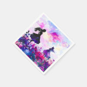 ワイルドフラワーワンダーランドウォーター色 スタンダードカクテルナプキン (角)