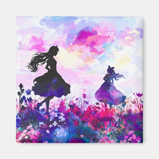 ワイルドフラワーワンダーランドウォーター色 マグネット (正面)