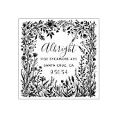 ワイルドフラワーワンダーランドファミリーネーム差出人住所 ラバースタンプ (インプリント)