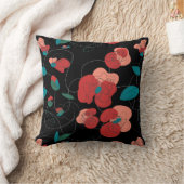 ワイルドフラワーワンダーランド |様式化された花のパターン クッション (ブランケット)