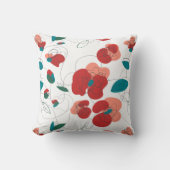 ワイルドフラワーワンダーランド |様式化された花のパターン クッション (正面)