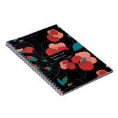 ワイルドフラワーワンダーランド |様式化された花のパターン ノートブック (右側)