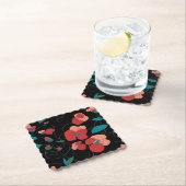 ワイルドフラワーワンダーランド |様式化された花のパターン ペーパーコースター (インサイチュ)