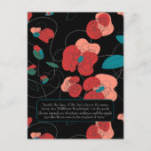 ワイルドフラワーワンダーランド |様式化された花のパターン ポストカード (正面)